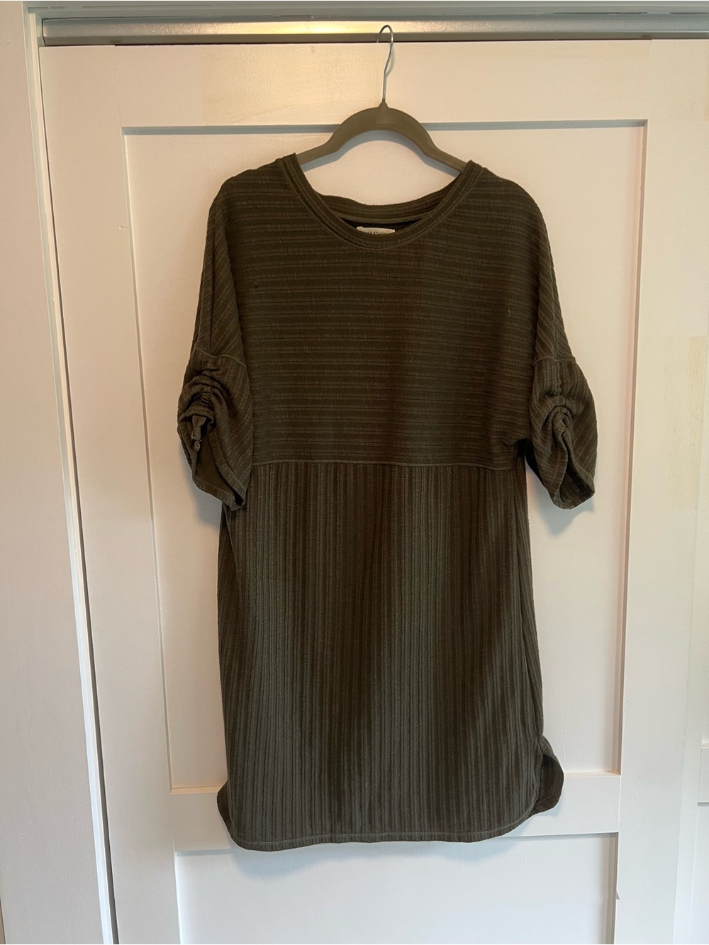 Max Studio Olive Ribbed Knit Dress